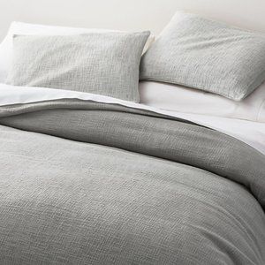 Crate and Barrel Lindstrom Grey Queen Duvet Cover